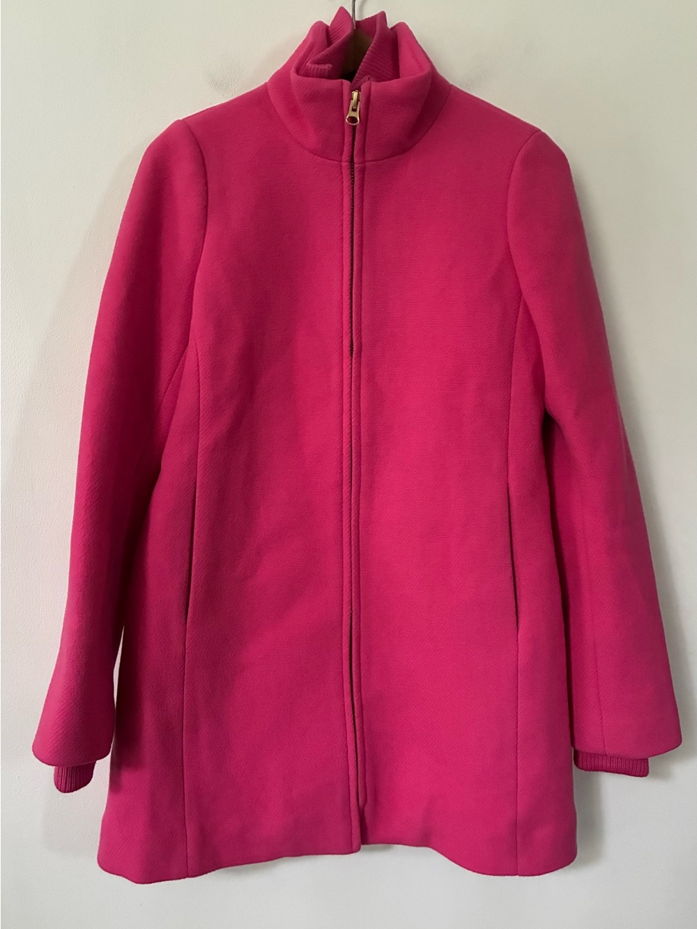 J. Crew Tall Lodge Coat in Italian Stadium Cloth-Wool Pink